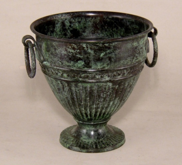 Picture of Verde Green Vase with Ring Handles  | 6"Dx6.25"H |   Item No. K88217S
