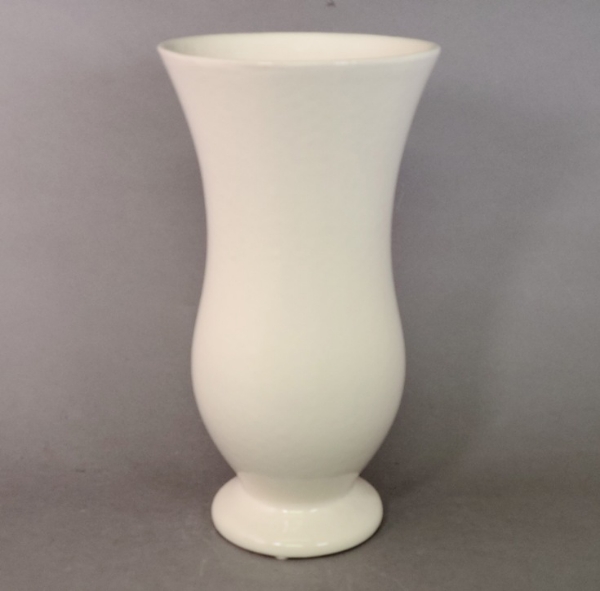 Picture of Ivory Ceramic Vase Hour Glass Shape Glossy Finish  | 8"Dx15"H | Item No. K00401