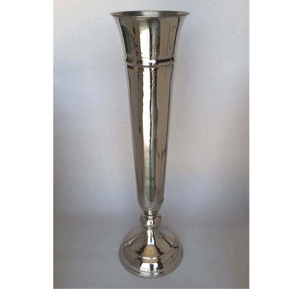 Picture of Nickel Plated on Brass Vase Trumpet   | 9"Dx35.5"H |  Item No. K62105