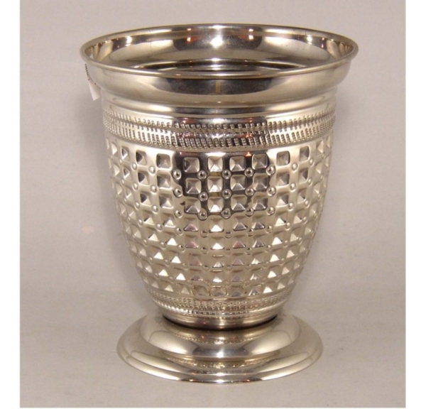 Picture of Nickel Plated on Brass Vase Tapered Embossed Pattern | 7.5"Dx9"H |  Item No. K62204L