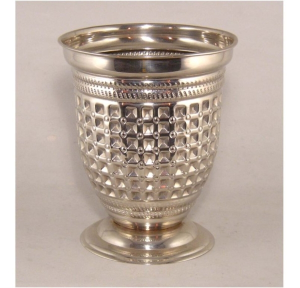 Picture of Nickel Plated  Vase Embossed  | 6.5"Dx7.5"H |  Item No. K62204S
