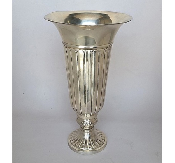 Picture of Silver Plated on Brass Vase Tapered Fluted  | 10"Dx18"H |  Item No. K79274