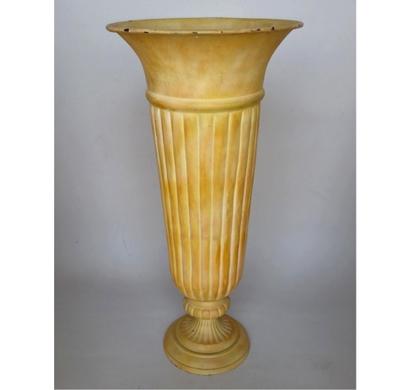 Picture of Beige Finish on Brass  Vase Fluted  | 10"Dx20"H |  Item No. K45223