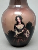 Picture of Cast Brass Vase with Renaissance Style Painting  Set/2  | 4.5"D x 11"H |  Item No. K11612