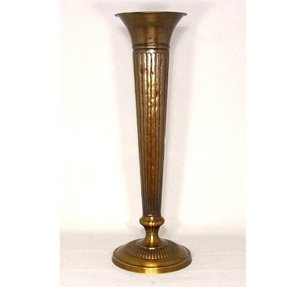 Picture of Antique Gold Finish on Brass Trumpet Vase  | 8.5"Dx30"H |  Item No. K37270