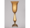 Picture of Gold Finish Glass Vase Print Border on Metal Base  | 8.5"Dx24.5"H |  Item No. K20755