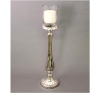 Picture of Silver Plated on Brass Candle Holders Round Base  | 5.5"Dx17"H |  Item No. K79034