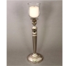 Picture of Silver Plated on Brass Candle Holders Hexagonal Stem  | 5.25"Dx16"H |  Item No. K79652