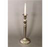 Picture of Silver Plated on Brass Candle Holders Hexagonal Stem  | 5.25"Dx16"H |  Item No. K79652