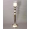 Picture of Silver Plated on Brass Candle Holders Hexagonal Stem  | 6.75"Dx20"H |  Item No. K79653