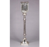 Picture of Silver Plated on Brass Candle Holder Square Base with Mosaic Glass Shade  | 8"Dx35"H |  Item No. K79501