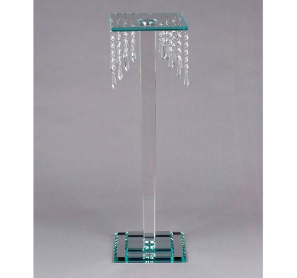 Picture of Floral Stand Crystal Square with 16-Bead Hangers  | 10"Sq x 29"H |  Item No. K20241