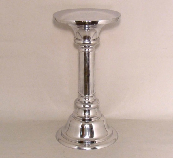 Picture of Polished Cast Aluminum Display Pedestal Round  | 12"Dx24"H |  Item No. K51198