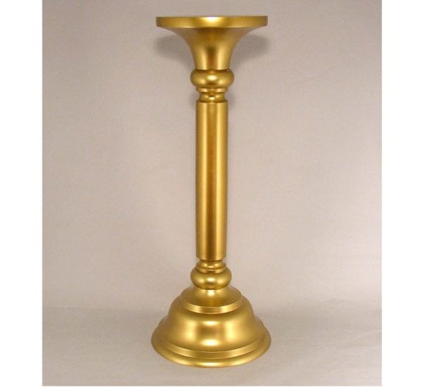 Picture of Antique Gold Finished Cast Aluminum Display Pedestal Round  | 10"Dx31.5"H |  Item No. K51499