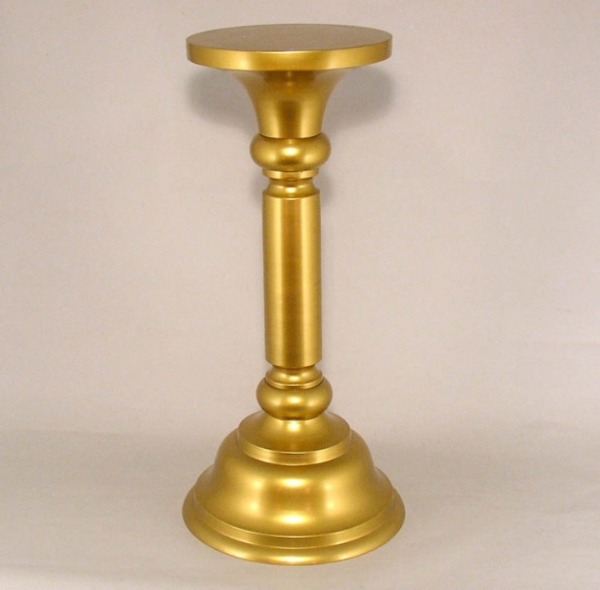Picture of Antique Gold Finished Cast Aluminum Display Pedestal Round  | 12"Dx25.5"H |  Item No. K51498