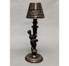 Picture of Bronze Candle Lamp with Metal Shade #K11110  5.5"Dx16.25"H