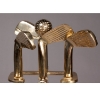 Picture of Brass Fireplace 5-Piece Golf Head Tool Set | 6.5"Wx9.5"Lx30"H |  Item No. K01714
