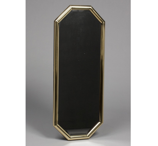 Picture of Beveled Octagonal Mirror in Brass Frame | 14"Wx35"H |  Item No.K08254