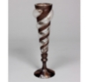 Picture of Bronze Patina Finish on Brass Vase Swirl with Poured Glass | 4"Dx16"H |  Item No. 33196 SOLDOUT