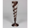 Picture of Bronze Patina Finish on Brass Vase Swirl with Poured Glass | 4"Dx16"H |  Item No. 33196