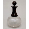 Picture of Fluted Ball Glass Decanter with Bronze Patina Finish Mouth and Stopper | 4"Dx8"H |  Item No. K42424
