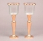 Show details for Brass Candle Holders Fluted Shiny & Fluted Clear Glass Shades Set/2  | 7"Dx21"H |  Item No. K99198 Picture of Brass Candle Holders Fluted Shiny & Fluted Clear Glass Shades Set/2  | 7"Dx21"H |  Item No. K99198