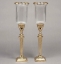 Show details for Brass Candle Holders Square & Fluted Clear Glass Shades Set/2  | 5"Wx23"H |  Item No. K99199 Picture of Brass Candle Holders Square & Fluted Clear Glass Shades Set/2  | 5"Wx23"H |  Item No. K99199