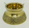 Picture of Brass Candle Holders Embossed Base Clear Glass Shades Set/2  | 7"Dx12"H |  Item No. K99075