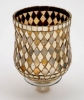 Picture of Peg Votive Candle Holder Mirror Mosaic Gold  | 3.75"Dx5"H |  Item No.K15001