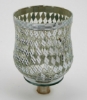 Picture of Peg Votive Candle Holder Mirror Mosaic Silver  | 3.75"Dx5"H |  Item No.K15101
