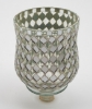 Picture of Peg Votive Candle Holder Mirror Mosaic Silver  | 3.75"Dx5"H |  Item No.K15102