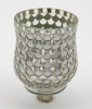 Picture of Peg Votive Candle Holder Mirror Mosaic Silver  | 3.75"Dx5"H |  Item No.K15103