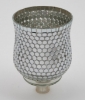Picture of Peg Votive Candle Holder Mirror Mosaic Silver  | 3.75"Dx5"H |  Item No.K15105