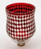 Picture of Peg Votive Candle Holder Mirror Mosaic Red  | 3.75"Dx5"H |  Item No.K15201