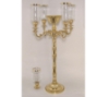 Picture of Brass Candelabra 5-Light + Bowl and Clear Glass Shades | 17.5"Wx35.5"H |  Item No. K99592