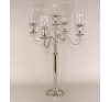 Picture of Nickel Plated Candelabra 5-Light with Clear Glass Peg Votives | 16"Wx29.5"H |  Item No. K79582