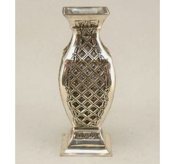 Picture of Silver Plated Square Vase  | 4"x4"x11.25"H |  Item No. K79044