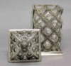 Picture of Silver Plated Square Jar  | 5.5"x5.5"x10"H |  Item No. K79071X "SOLD AS IS"