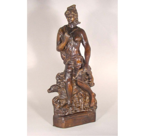 Picture of Bronze Statue of Artemis Greek Goddess of Hunt & Chastity | 10"Wx 23.5"H | Item No. ME240