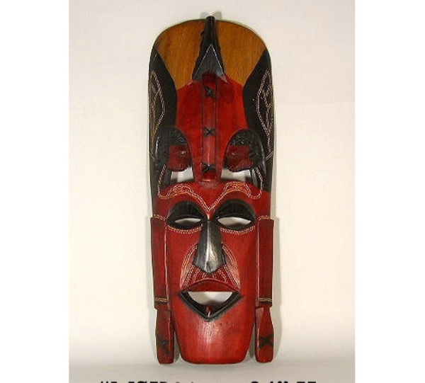 Picture of Tribal African Wooden Wall Mask  | 9.5"Wx24"H |  Item No. MSK01