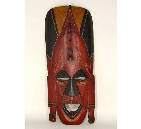 Picture of Tribal African Wooden Wall Mask | 9"Wx24"H |  Item No. MSK02