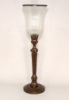 Picture of Bronze Patina on Brass Candle Holders & Fluted Clear Glass Shades Set/2  | 8"Dx30"H |  Item No. K76196