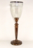 Picture of Bronze Patina on Brass Candle Holders & Fluted Clear Glass Shades Set/2  | 7"Wx24"H |  Item No. K76197