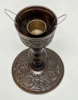 Picture of Bronze Patina on Brass Candle Holders Fluted & Cut Glass Shades Set/2  | 5"Dx11"H |  Item No. K76513