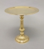Picture of Bronze Patina Finish on brass Candle Holder for Aisle with 8"Dia Brass Tray  | 12"Dx54"H |  Item No. K76402