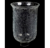 Picture of Bronze Patina Finish on brass Candle Holder  with Crackle Glass Shade   | 8.5"Dx29"H |  Item No. K76419