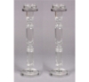 Picture of Crystal Candle Holder Faceted Stem for Pillar or Taper Candle Set/2 | 5.5"x24"H |  Item No. K20223  Top has a crack