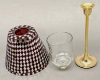 Picture of Red Candle Lamp has Candle Holder, Glass Votive & Mosaic Glass Shade | 6"Dx13"H |  Item No. 99150
