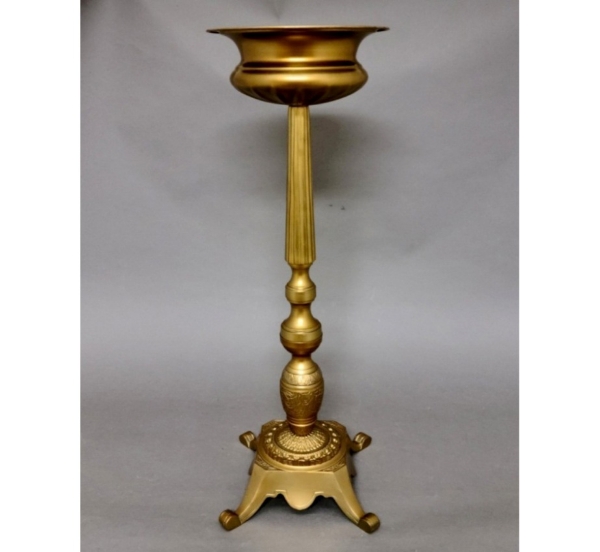 Picture of Antique Gold Finish on Aluminum Floral Stand Square Base Centerpiece  | 10"D x 29.5"H | Item No. 51427