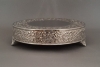 Picture of Nickel Plated Cake Plateau Round Embossed | 16"D x 4.5"H |  Item No.79717X Small Flaws